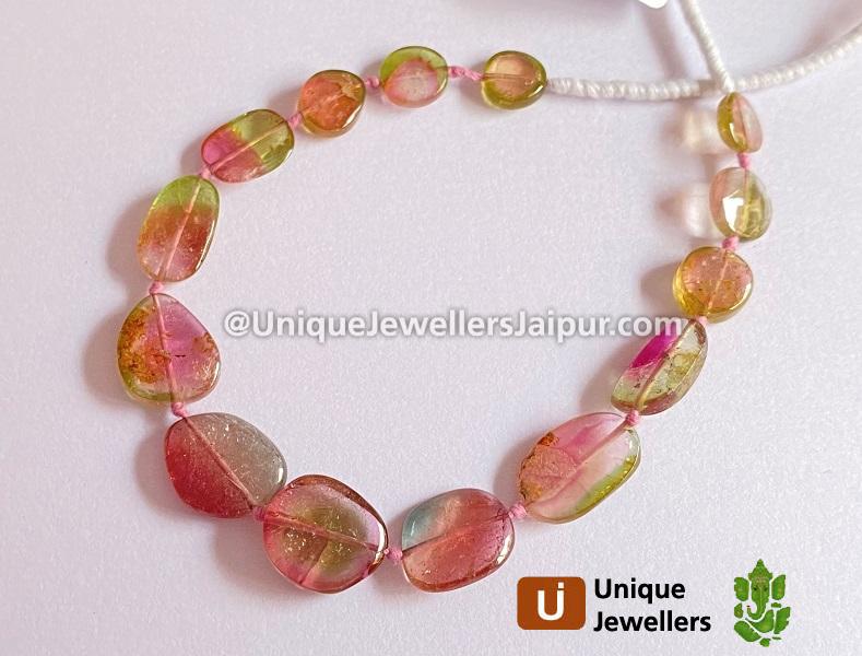 Watermelon Tourmaline Smooth Slices Beads